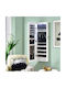 Costway Wooden Jewellery Wardrobe with Drawer and Mirror 36x10x108cm