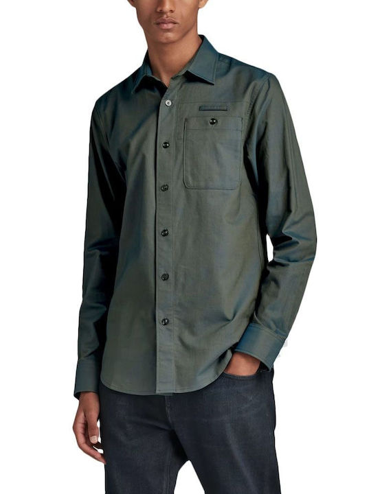 G-Star Raw Men's Shirt Long Sleeve Cotton Green