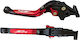 Innovaciones MS Set of Motorcycle Brake/Clutch Levers Flexible Adjustable Black FZX-022