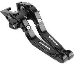 Innovaciones MS Set of Motorcycle Brake/Clutch Levers Flexible Adjustable for Honda Varadero Black XX-7851-VR
