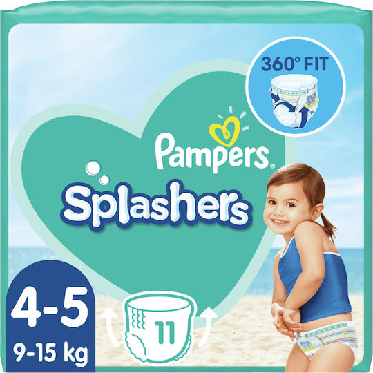 Pampers Πάνες Βρακάκι Splashers No. 4 για 9-15kg 11τμχ