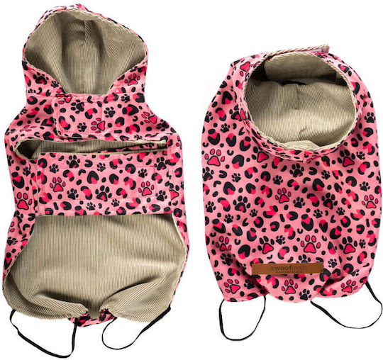 Woofmoda Hundemantel Wasserdicht Rosa XXLarge mit Rückenlänge 45 cm.