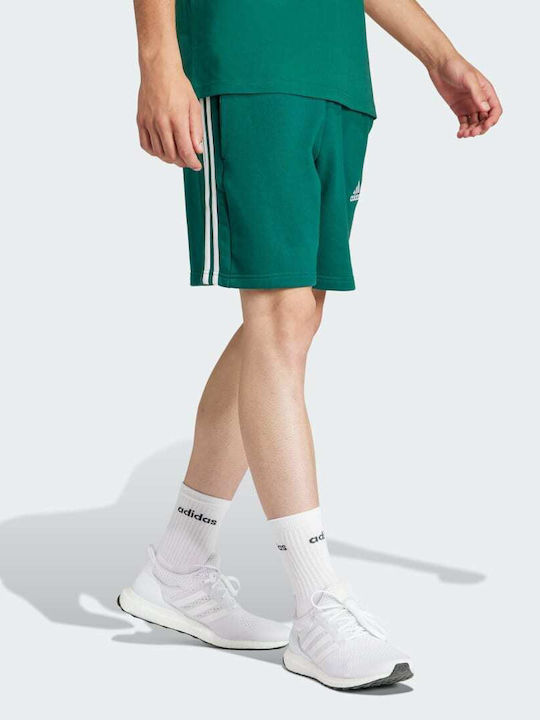 Adidas Essentials French Terry 3-stripes Ανδρική Βερμούδα Πράσινη