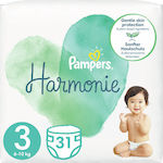 Pampers Harmonie 1+1 Πάνες με Αυτοκόλλητο No. 3 για 6-10 62τμχ