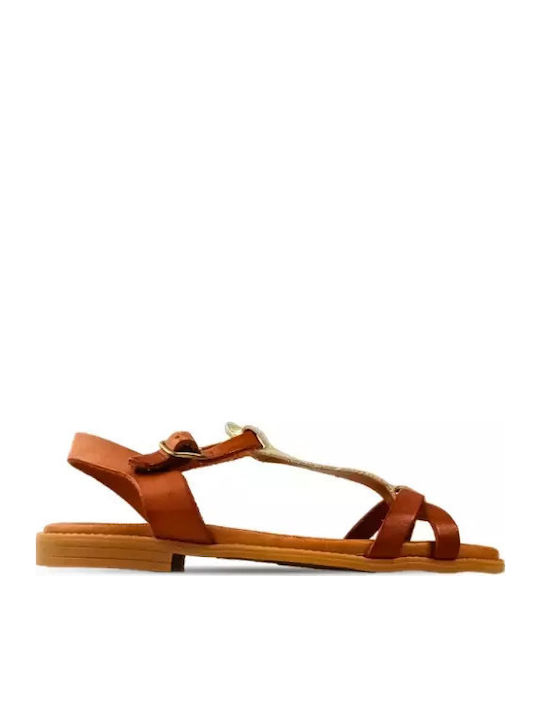 Flache Sandalen für Damen in Braun Farbe