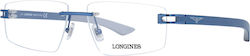 Longines Мъжки Метален Рамка за Очила Тъмносиня LG5007-H 090