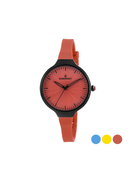 Radiant Watch with Red Rubber Strap