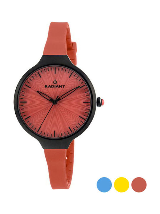 Radiant Women's Watch with Red Rubber Strap