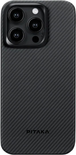 Pitaka Magez Back Cover Aramid Fiber 0.95mm Black (iPhone 15 Pro)