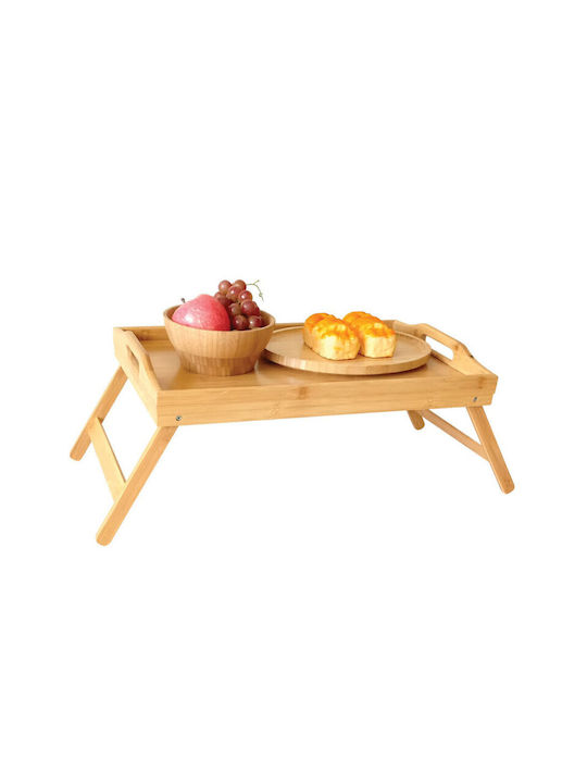 KING Hoff Bamboo Rectangular Bed Tray made of Bamboo with Handles in Beige Color 50x30x7cm KH-1502 1pcs