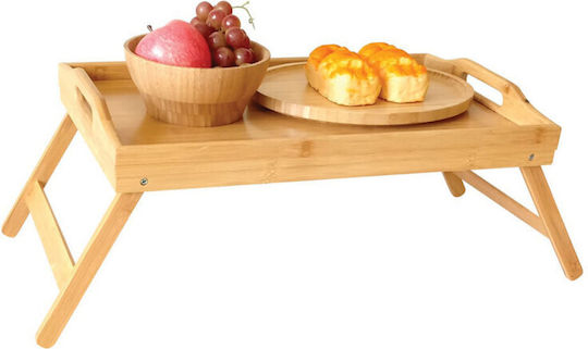 KING Hoff Bamboo Rectangular Bed Tray made of Bamboo with Handles in Beige Color 50x30x7cm KH-1502 1pcs