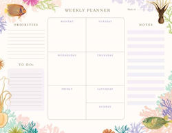 Art of Nature: Under the Sea Weekly Planner Notepad (Hardcover)