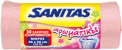 Sanitas Αρωματικές Σακούλες Απορριμάτων Χωρητικότητας 25lt 46x56cm 30τμχ Ροζ