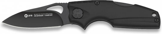 K25 Pocket Knife Black in Sheath