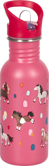 Die Spiegelburg Pony Детска Бутилка За Вода Неръждаема Стомана Розова 500ml