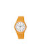 Q&Q Herrenuhr Batterie mit Orange Kautschukarmband