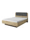 Arco Κρεβάτι Υπέρδιπλο Ξύλινο Φυσικό με Αποθηκευτικό Χώρο & Στρώμα 160x200cm