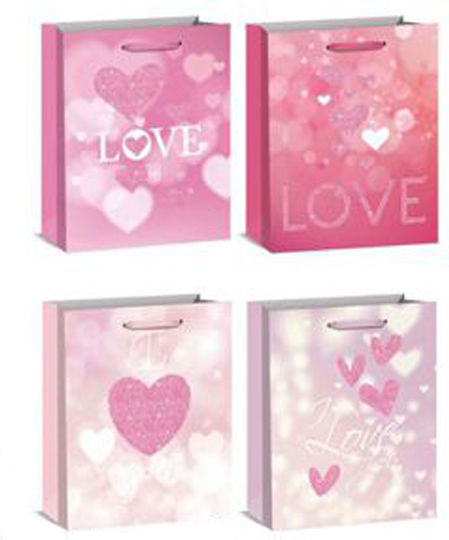 ForHome Paper Bag for Gift Pink 18x23x10cm. 12pcs