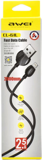Awei Cl-61l USB-A to Lightning Cable Λευκό 2m (1297)