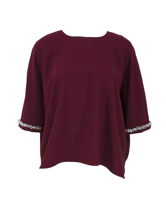 Gold Glow Tunic Short Sleeve Bordeaux