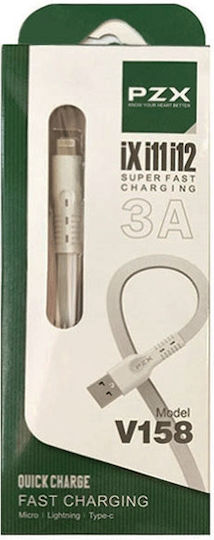 PZX USB-A to Lightning Cable Λευκό 1m (699)