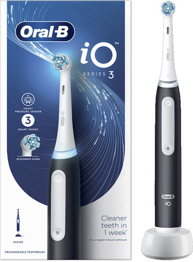 Oral-B iO Series 3 Electric Toothbrush with Pressure Sensor and Travel Case Black