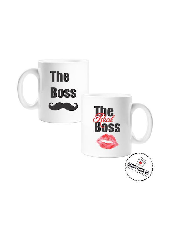 Boss Real Boss Κούπα Κεραμική Λευκή 2τμχ