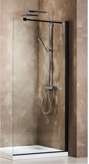 Devon Iwis Walk-in Διαχωριστικό Ντουζιέρας 100x185cm Clear Glass Black Matt Devon Iwis Walk-in Διαχωριστικό Ντουζιέρας 100x185cm Clear Glass Black Matt