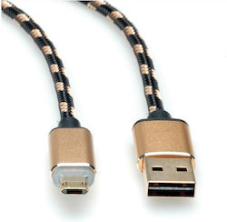 Roline 11.02.8319-10 LED USB 2.0 σε micro USB 1m Χρυσό