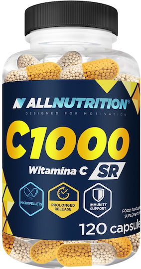 AllNutrition 1000 Βιταμίνη για Ενίσχυση του Ανοσοποιητικού, τo Δέρμα & Αντιοξειδωτική δράση 1000mg Πορτοκάλι 120 κάψουλες