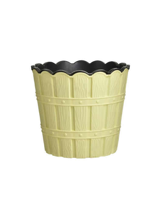 Click Pl Planter Plastic Yellow 25x25x22cm.