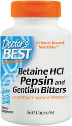 Doctor's Best Betaine HCL Pepsin & Gentian Bitters 360 капси Doctor's Best Betaine HCL Pepsin & Gentian Bitters 360 капси