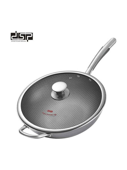 DSP Wok από Αλουμίνιο Με Καπάκι με Αντικολλητική Επίστρωση 32cm