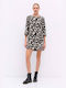 Matis Fashion Mini Kleid Gestrickt mit Rüschen Beige