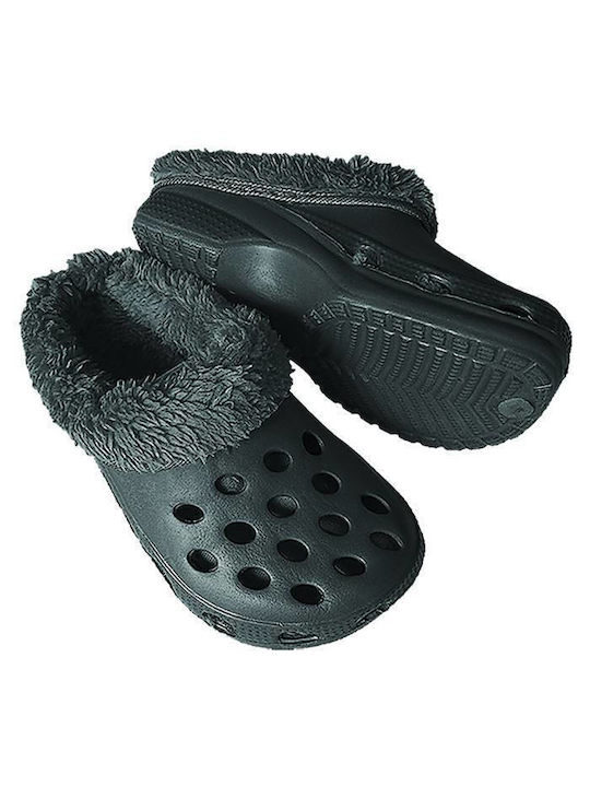 Summertiempo Winter Women's Slippers with fur in Black color