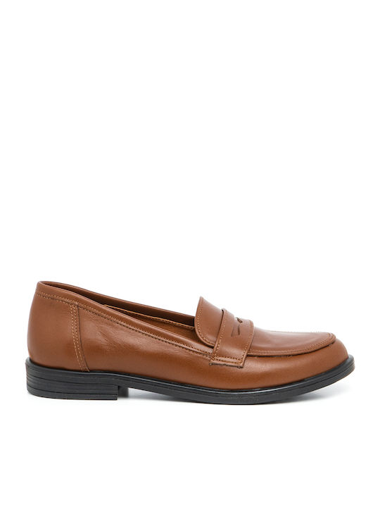 Aventis Shoes Leather Women's Moccasins in Tabac Brown Color