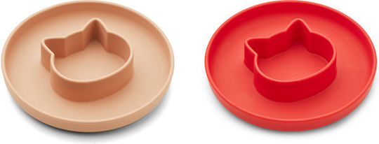 Liewood Gordon Baby Food Plate Silicone Red 2 Pieces