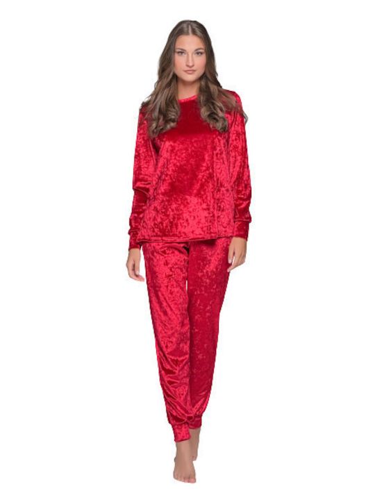 Milena by Paris Winter Women's Pyjama Set Velvet Ruby