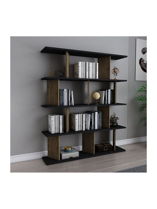 Βιβλιοθήκη Ratu Sonoma-μαύρο 120x24.6x141εκ.