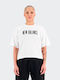 New Balance Relentless Γυναικείο Αθλητικό Oversized Crop T-shirt Fast Drying Λευκό.