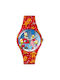 Swatch Ceas analogic pentru copii Wondrous Winter Wonderland cu curea din cauciuc/plastic Roșu