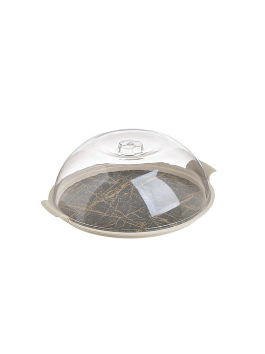 Click Black Glass Cake Stand with Lid 30x30x13cm