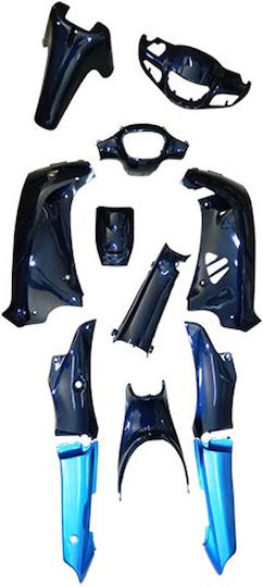 Roc Motorcycle Plastic Set for Modenas Kriss II Blue 12pcs