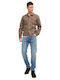 Mike Men's Jeans Pants with Regular Tapered Fit Blue Denim