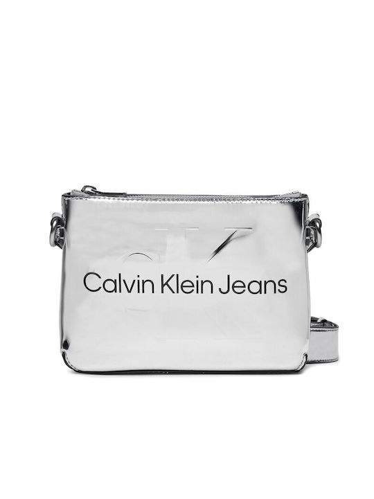 Calvin Klein Γυναικεία Τσάντα Χιαστί Ασημί