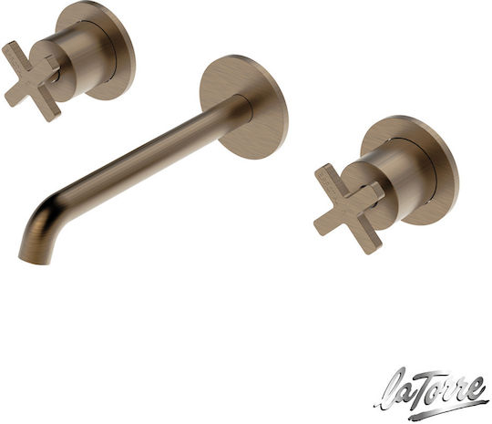 La Torre Elle Built-in Faucet Mixer for for Bathroom Sink Silver
