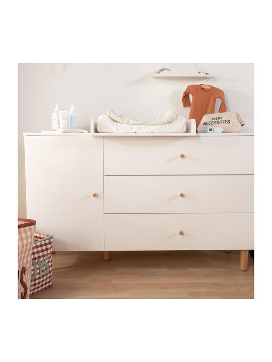 Kinderkommode Weiß mit 3 Schubladen 137x75x93cm