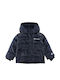 Kids' Quilted Jacket with Hood Navy Blue
