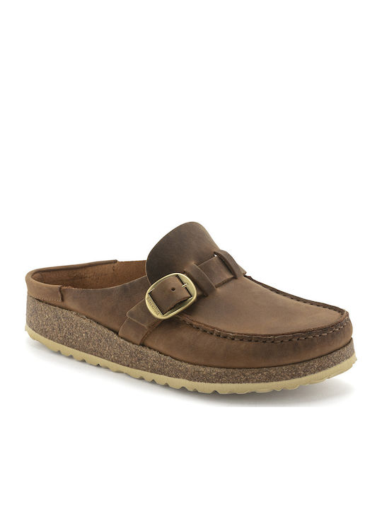 Birkenstock Bs Classic Flat Mules in Tabac Brow...