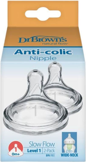 Dr. Brown's Options Θηλές από Σιλικόνη Κανονικής Ροής για 0+ μηνών 2τμχ